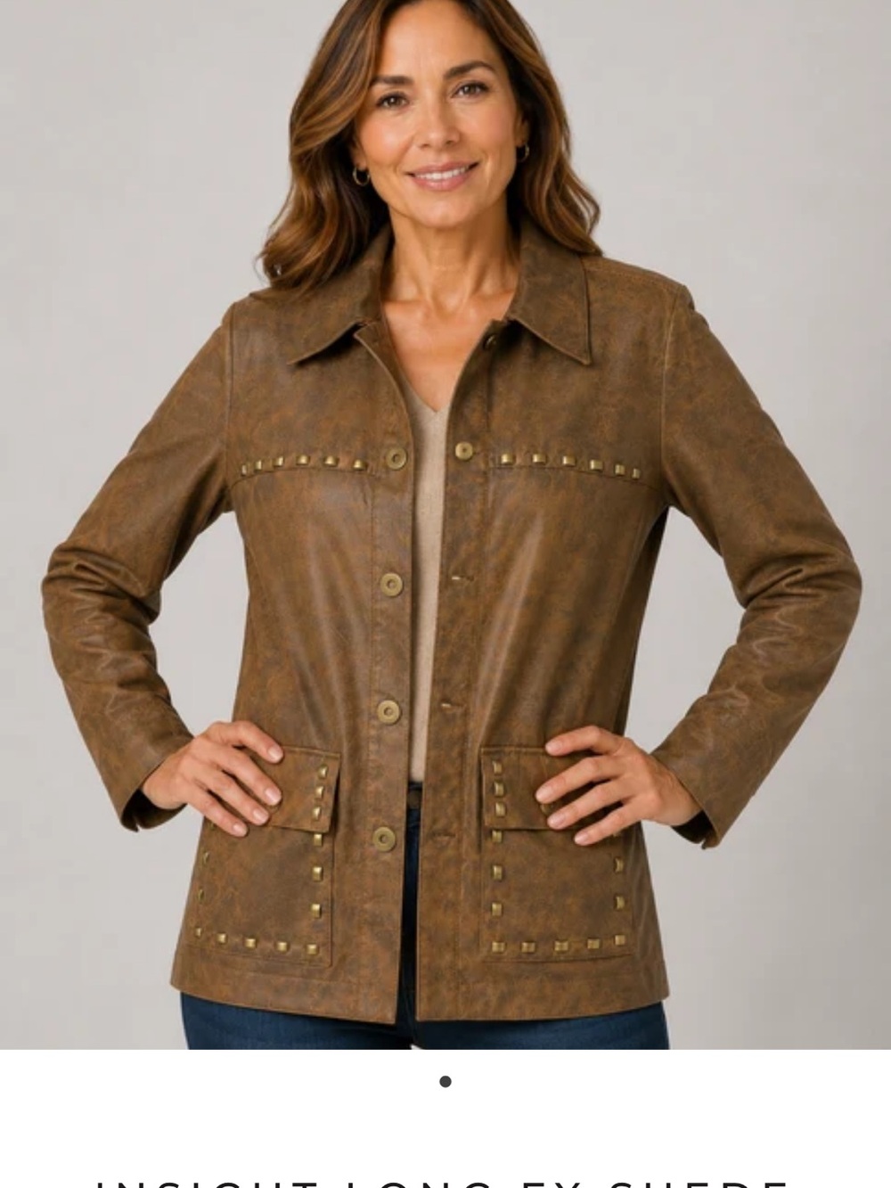 Insight Brown Studded Leather Jacket